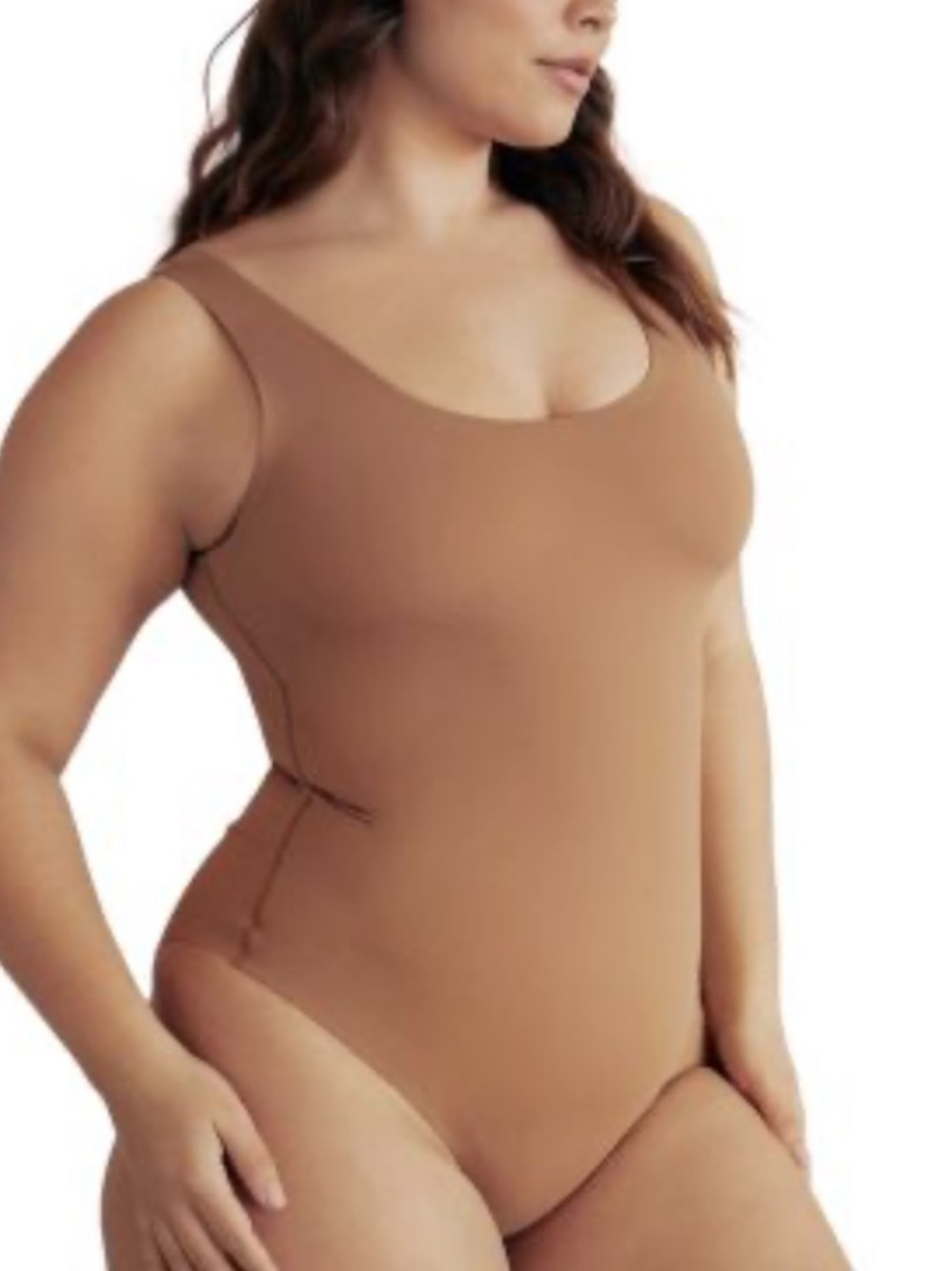 Pinsy Scoop Neck Hourglass Shapewear Cheeky Thong Bodysuit 3X Long Sculpting